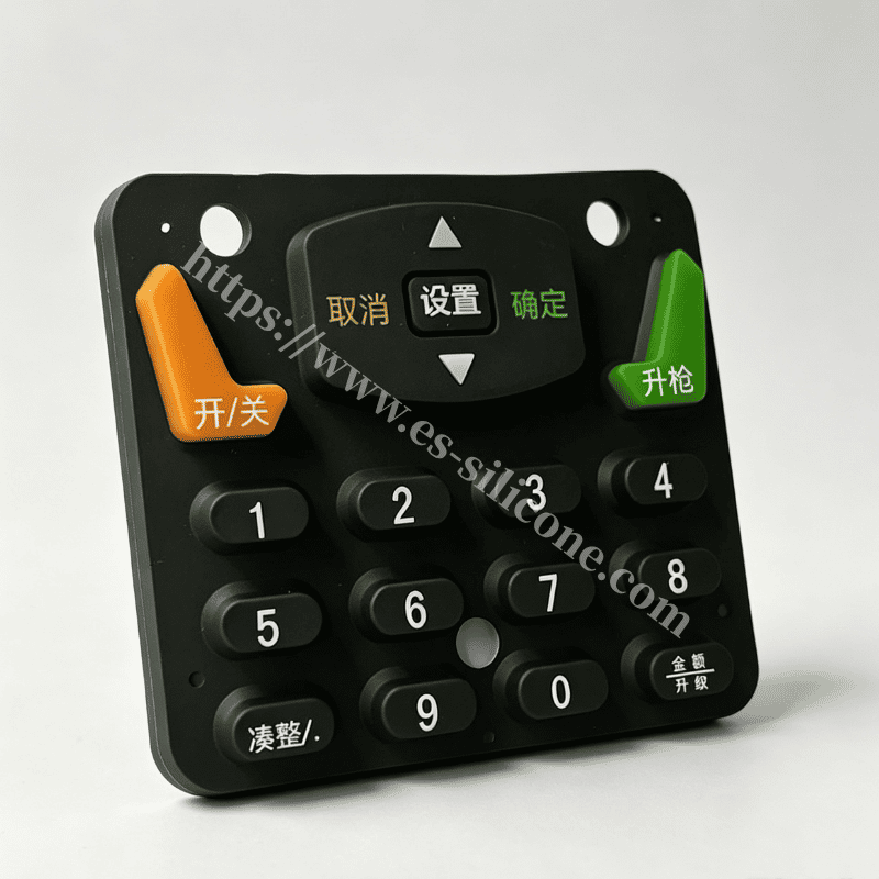 Teclado de silicona personalizado de 3 colores para terminales de pago