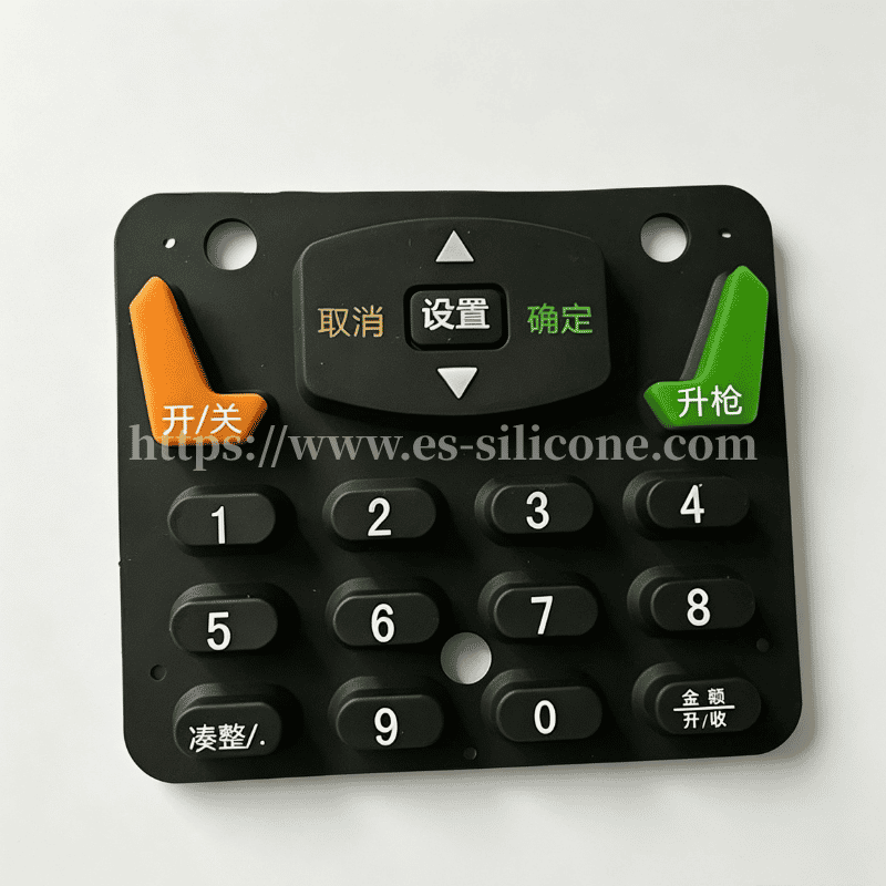 Teclado de silicona personalizado de 3 colores para terminales de pago