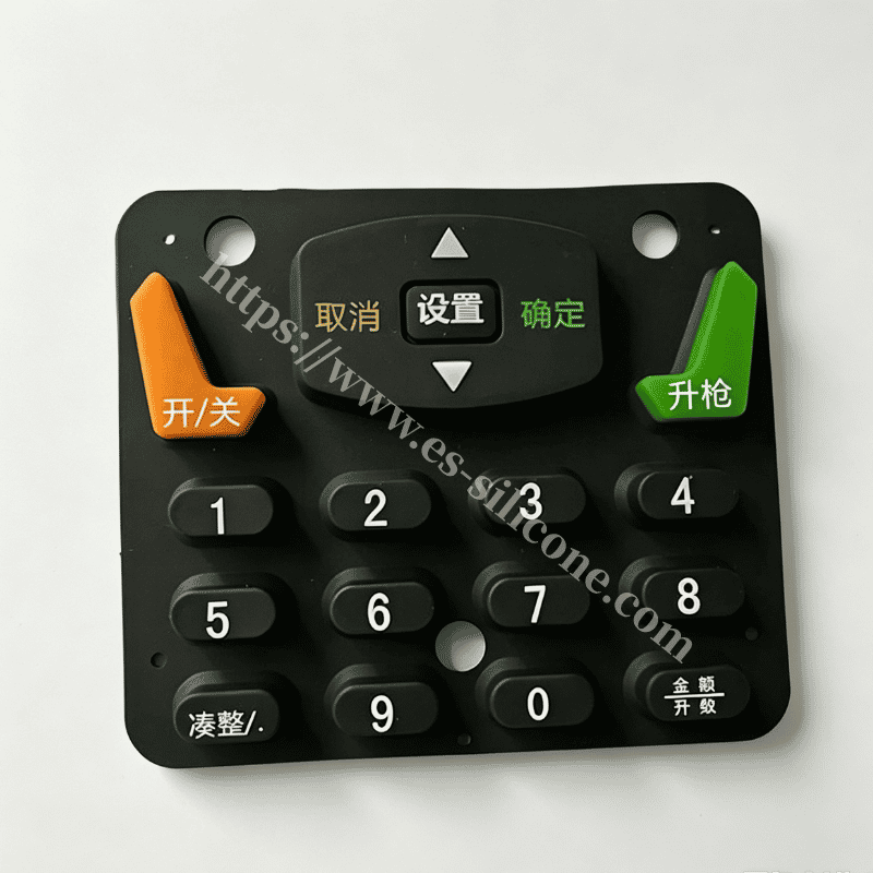 Teclado de silicona personalizado de 3 colores para terminales de pago