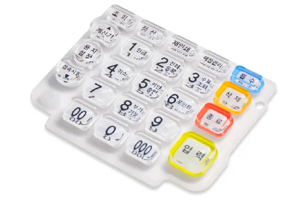 Botones de cristal para terminales financieros POS